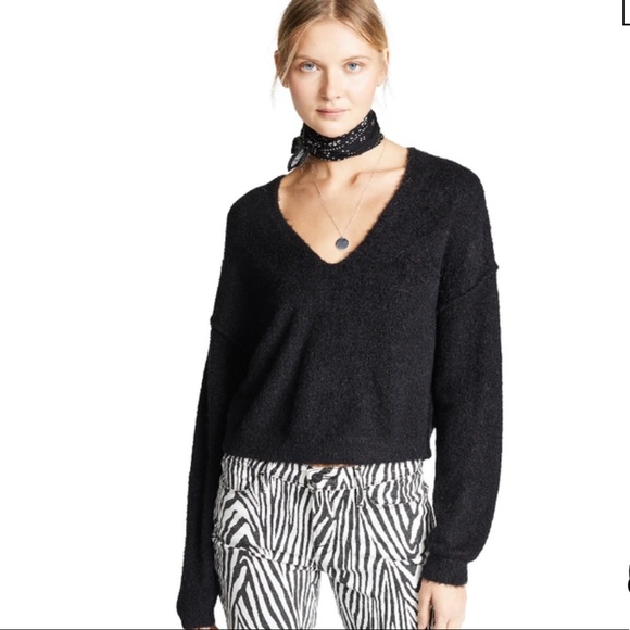 Free People Princess V Sweater Black - Picture 6 of 11